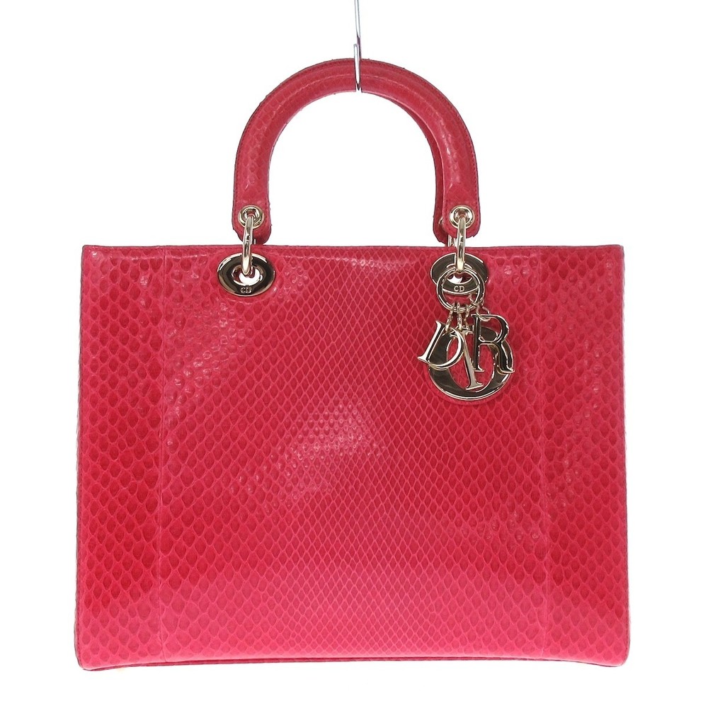 Dior Large Pink Python Handbag  Lady - Picture 2 of 15